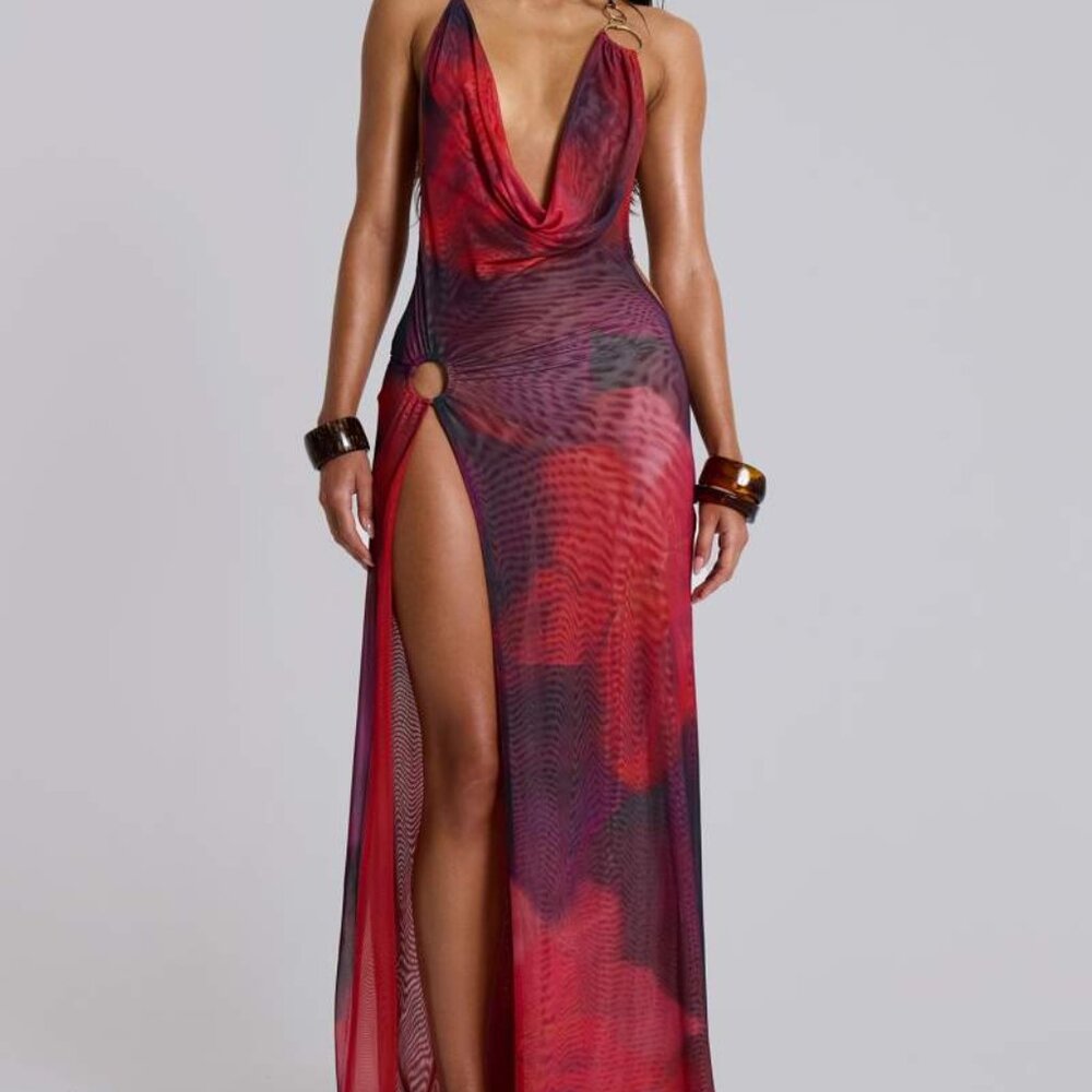 Jaded London Sedona Red Maxi Dress